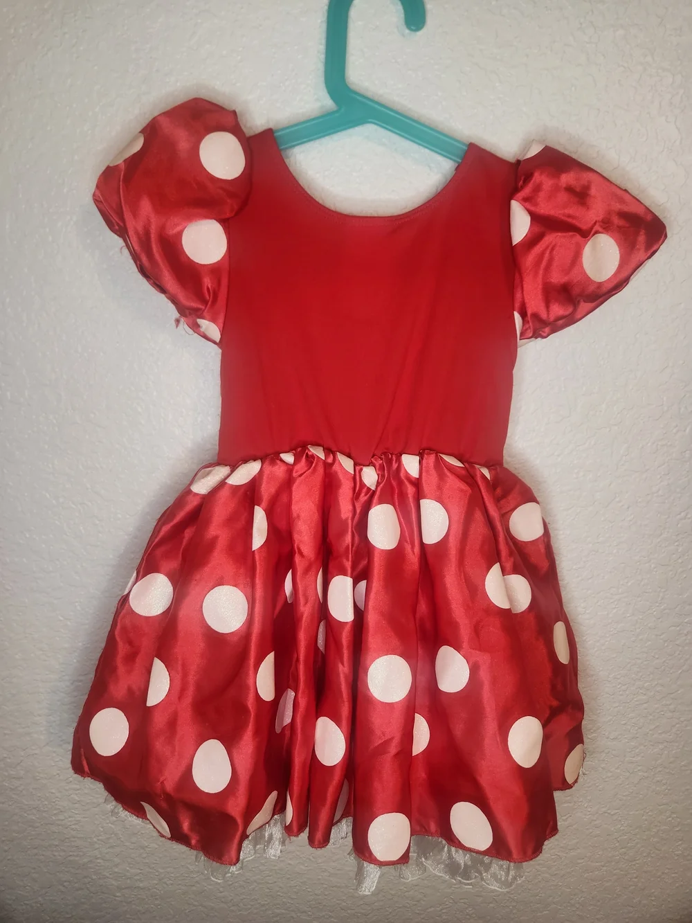 Disney Store Minnie Mouse Costume Dress Red w/White Polka Dots Size Ssize 2 3